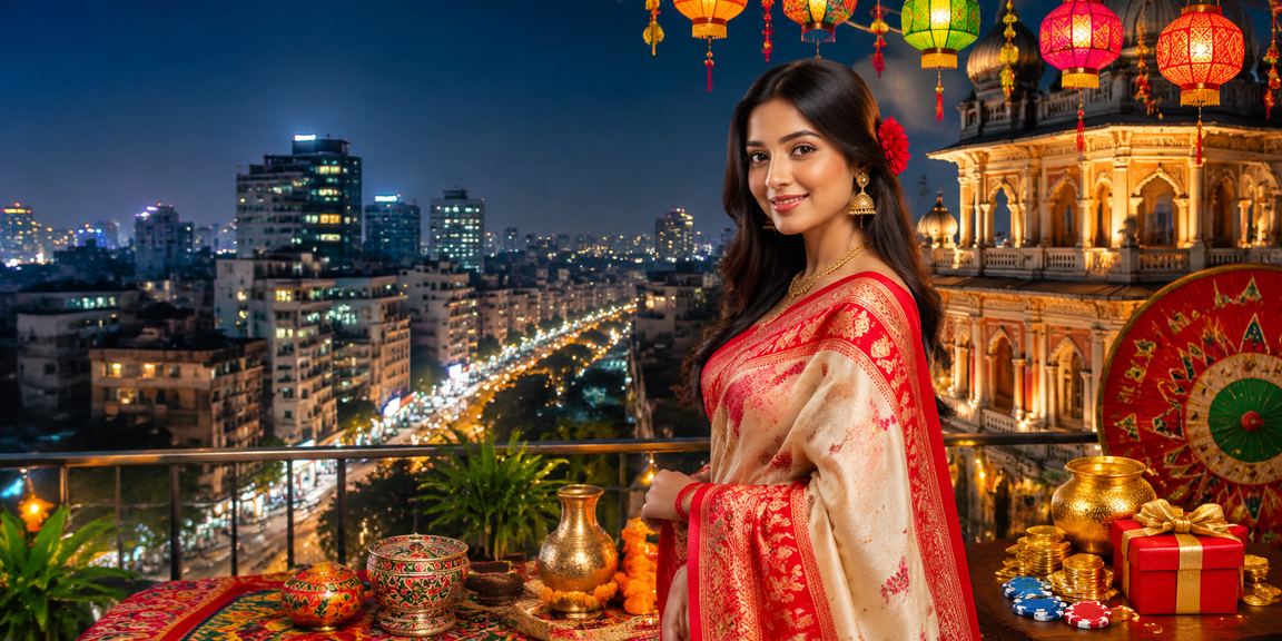 ঢাকায় পহেলা বৈশাখ উপলক্ষে মোবাইলে বেটিং করছেন একজন ব্যবহারকারী